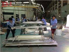 【車間動態(tài)】東莞展館項目外墻鋁單板與鋁方通吊頂加工完成