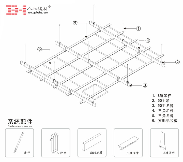 方形鋁扣板安裝節(jié)點(diǎn)
