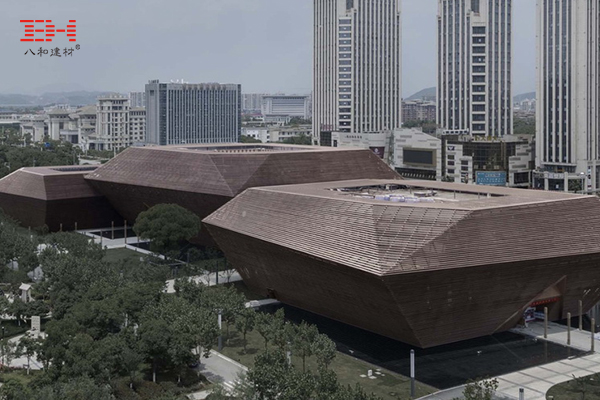 戶外幕墻鋁方通格柵裝飾上饒博物館、城建檔案館、城市規(guī)劃展示館